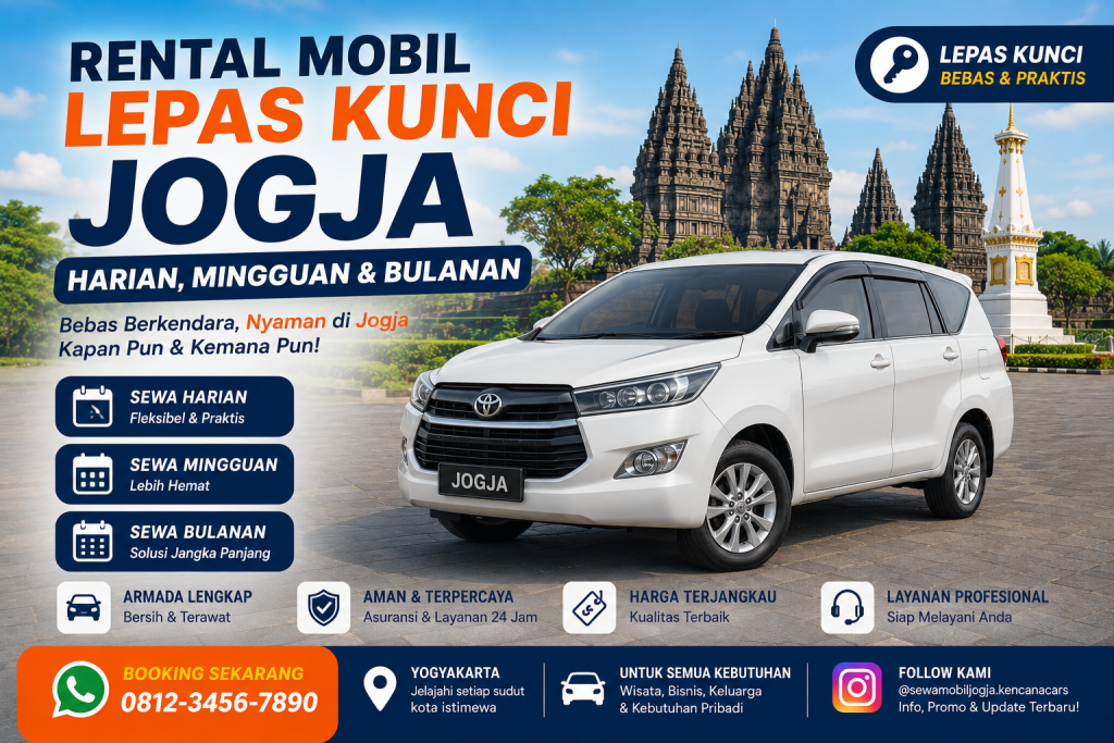 Rental mobil Jogja 24 jam dengan armada lengkap dan layanan fleksibel untuk wisata, bisnis, antar jemput bandara, dan kebutuhan harian